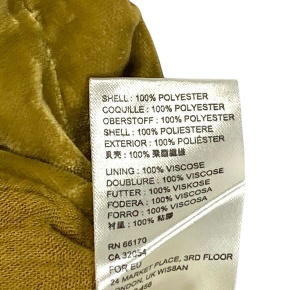 Free People Vivienne Velvet Mini Skirt 2 Yellow Ruched Drawstring Classy Pull On - Picture 10 of 11